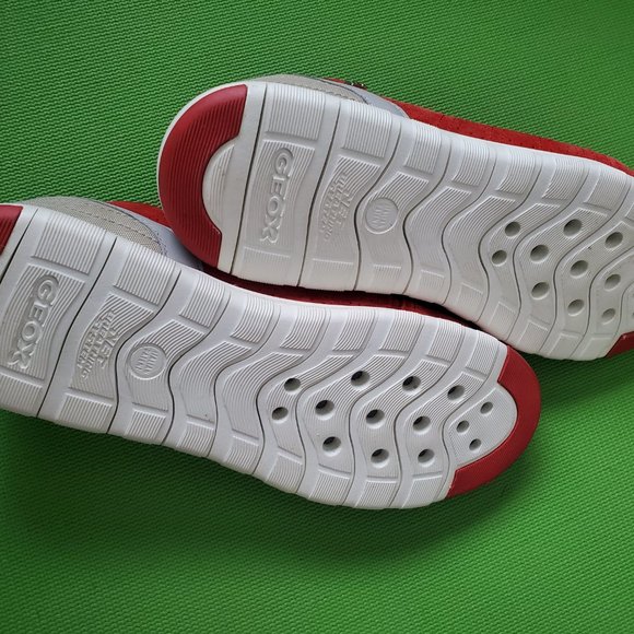 New Geox Respira Red Suede Walking Shoes Men US Size 8 Italian Patent - Picture 3 of 9